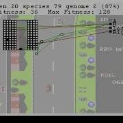 AI Playing Road Fighter NES Using NEAT Fitness 132