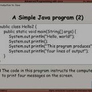 Lecture 2 Introduction To JAVA Part 2