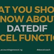 HOW THE DATEDIF EXCEL FUNCTION WORKS