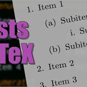 Lists In LaTeX