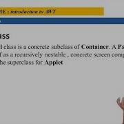 Component Class Container AWT Java Programming Tutorial