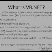 VB Beginner 1 What Is VB And What Is NET