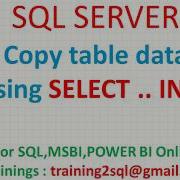 Copy Table Data Using Select Into In Sql Server Into In Sql