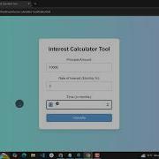 Interest Calculator Tool Using HTML CSS And JavaScript With Source Code