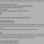 DIFFERENCE BETWEEN DOCUMENT READY WINDOW LOAD