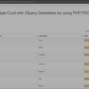 Ajax Crud With JQuery Datatables By Using PHP PDO