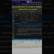 Javascript How To Remove Duplicate Values From An Arrays Shorts Javascript