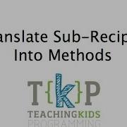 Translate Sub Recipe To Method For TKP Java