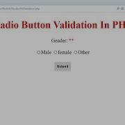 Radio Button Validation In Php Php Radio Button Validation Radio Button In Php