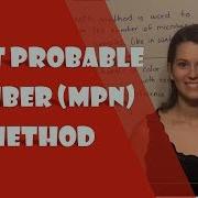 Most Probable Number MPN Method