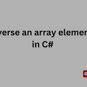 Reverse An Array In C