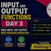 Python Input And Output Functions Explained Day 3 Python Course For Beginners