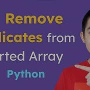 26 Remove Duplicates From Sorted Array Python Leetcode