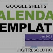 Google Sheets Calendar Template