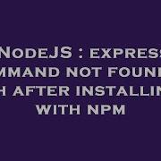 NodeJS Express Command Not Found In Bash After Installing It With Npm