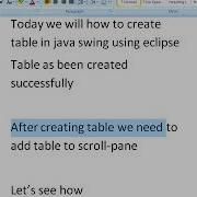How To Create Table In Java Swing Using Eclipse