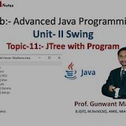 Topic 11 JTree With Program Advanced JAVA Programming Unit II JavaSwing MSBTE