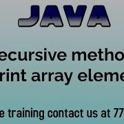 Display The Array Recursively In Java In Hindi