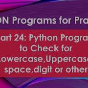 Part 24 Python Program To Check For Lowercase Uppercase Space Digit Or Other