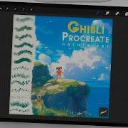 Cozy Ghibli Style Brushes For Procreate Foliage Cloud Water Flowers Grass Brushes