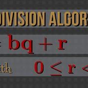 Number Theory The Division Algorithm