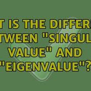 What Is The Difference Between Singular Value And Eigenvalue 5 Solutions