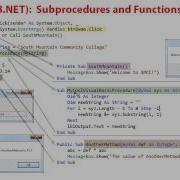 08F Методы VB NET Подпрограммы и функции VB