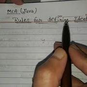 Rules For Defining Identifiers In Java In Hindi