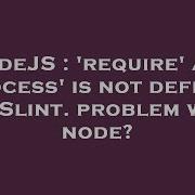 NodeJS Require And Process Is Not Defined In ESlint Problem With Node