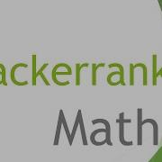19 Hackerrank Math