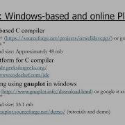 ME 502 Windows Based And Online C Compiler Plotting With Gnuplot