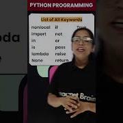 List Of All Keywords In Python Shorts Magnetbrains Python Pythonprogramming Coding