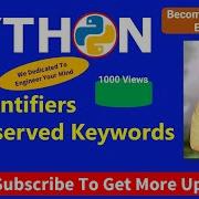 PythonForEngineers 6 2 Identifiers Reserved Keywords Rules Of Identifiers Creating Identifiers