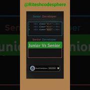 Junior Developer Vs Senior Developer Programming Coding Html Css Javascript Dsa Shots Js