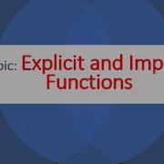 Explicit And Implicit Functions