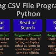 Practice Programs On CSV File Handling In Python