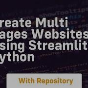 Create Multi Pages Websites Using Streamlit Python
