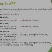 WPF Message Box In Hindi Message Box In WPF C Wpf Wpftutorial Wpfmessagebox Messagebox