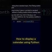 How To Display Calendar In Python Shorts Python Coding