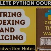 Python String Indexing And Slicing With Handwritten Notes In Hindi Python Tutorial 23