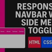 Responsive Navbar With Side Menu Toggle HTML CSS JavaScript Tutorial For Beginners