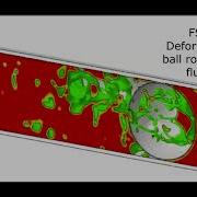 FSI Deformable Ball Rolling In Fluid