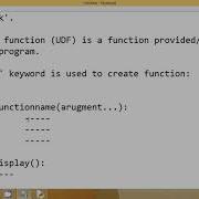 USER DEFINED FUNCTION IN PYTHON PART 1