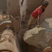 Giant Rock Jams Stone Crusher Worker Breaks Massive Rock With Hammer Stonecrusher