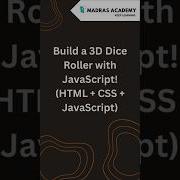 Create A 3D Dice Roller In 60 Seconds JavaScript Mini Project Shorts