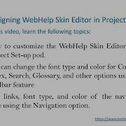 Customizing Skin For WebHelp In Project Set Up In RoboHelp 11 Technical Writing Course