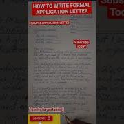 Application Letter How To Write A Formal Application Letter