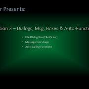 Excel VBA Session 3 0 FileDialog MsgBox Auto Functions