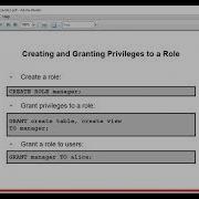 Oracle Database 12c SQL Workshop Creating A Role