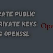 Как сгенерировать открытый и закрытый ключи с помощью OpenSSL в Windows